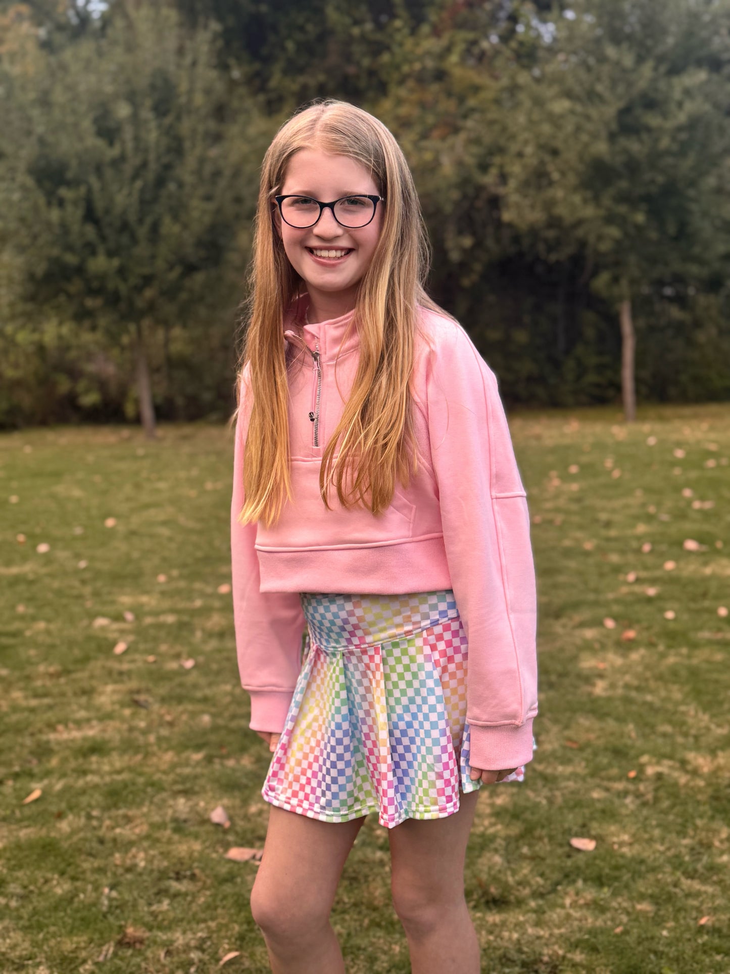 Light Pink Cropped 1/4 Zip Sweatshirt