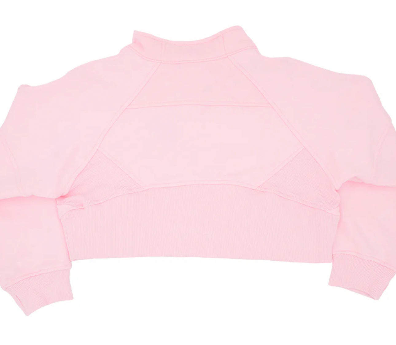 Light Pink Cropped 1/4 Zip Sweatshirt