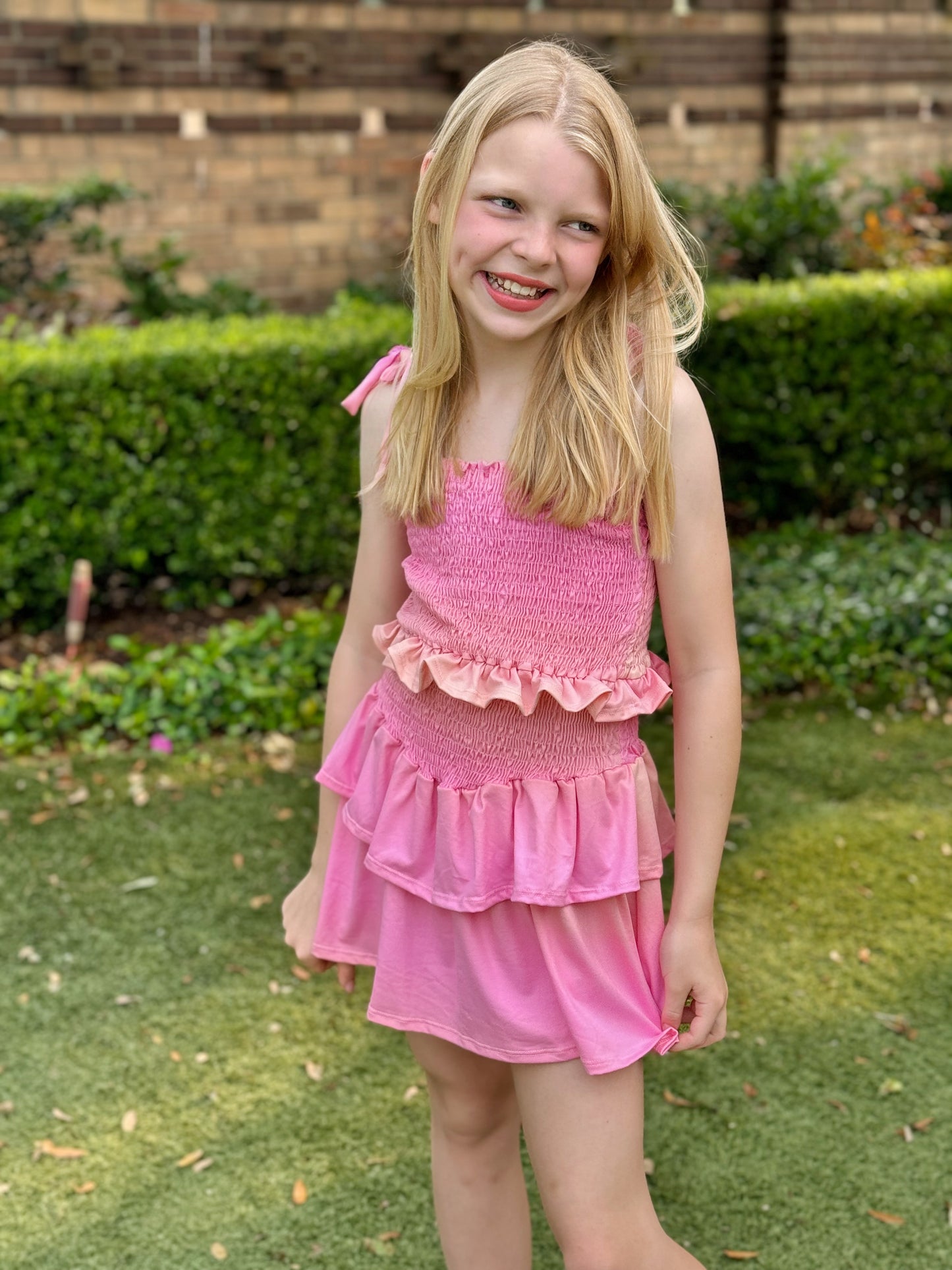 Pink Ombre Smocked Dress