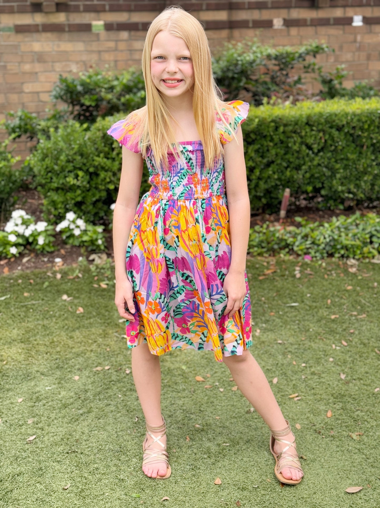 Colette Girls Dress- Banana Cabana