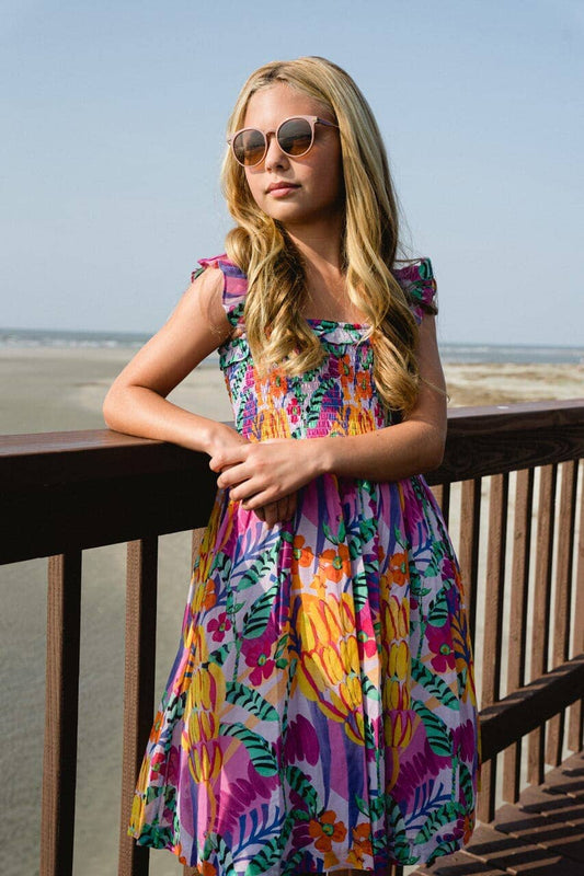 Colette Girls Dress- Banana Cabana