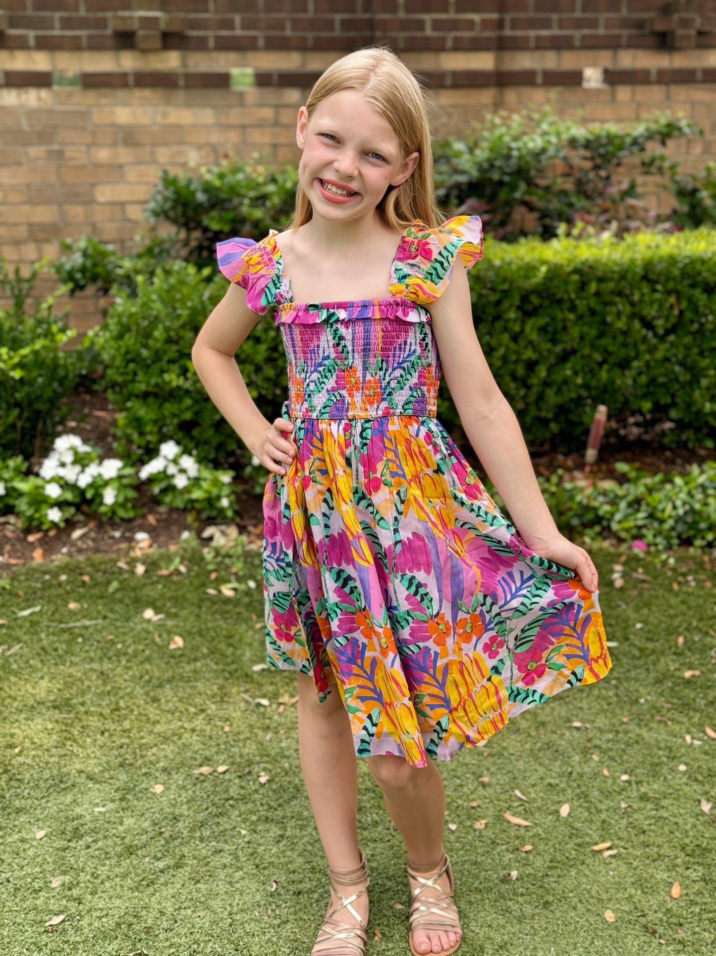 Colette Girls Dress- Banana Cabana