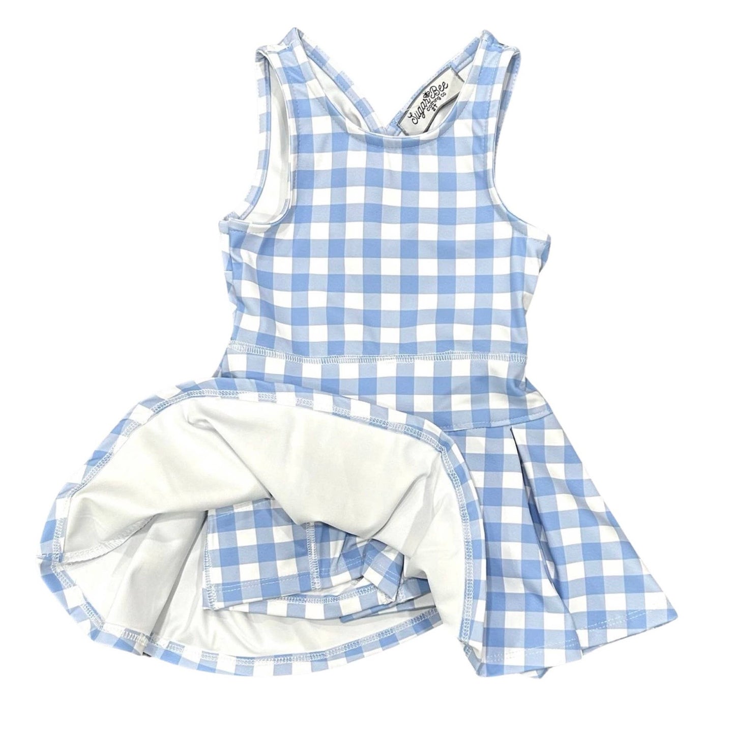 Harper Pleated Tennis Dress - French Blue Gingham