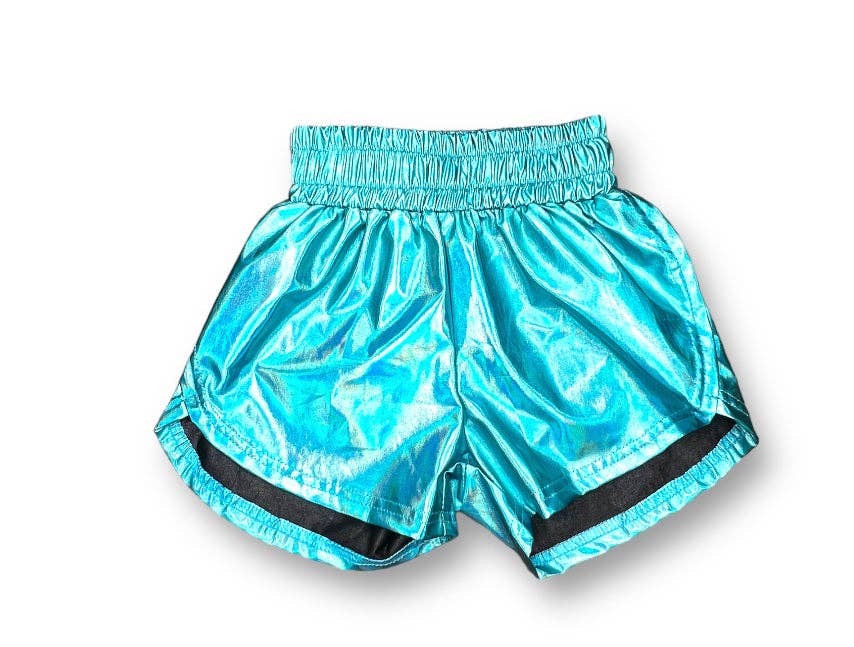 Aqua Metallic Shorts