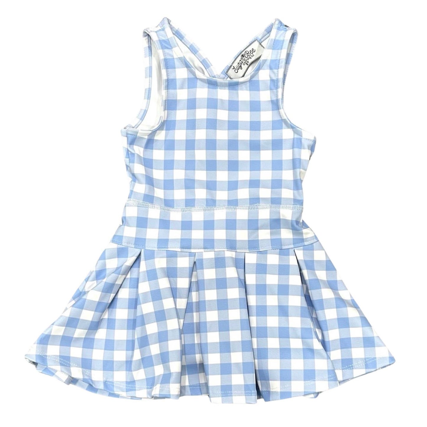 Harper Pleated Tennis Dress - French Blue Gingham