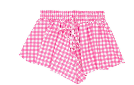 Pink gingham butterfly shorts