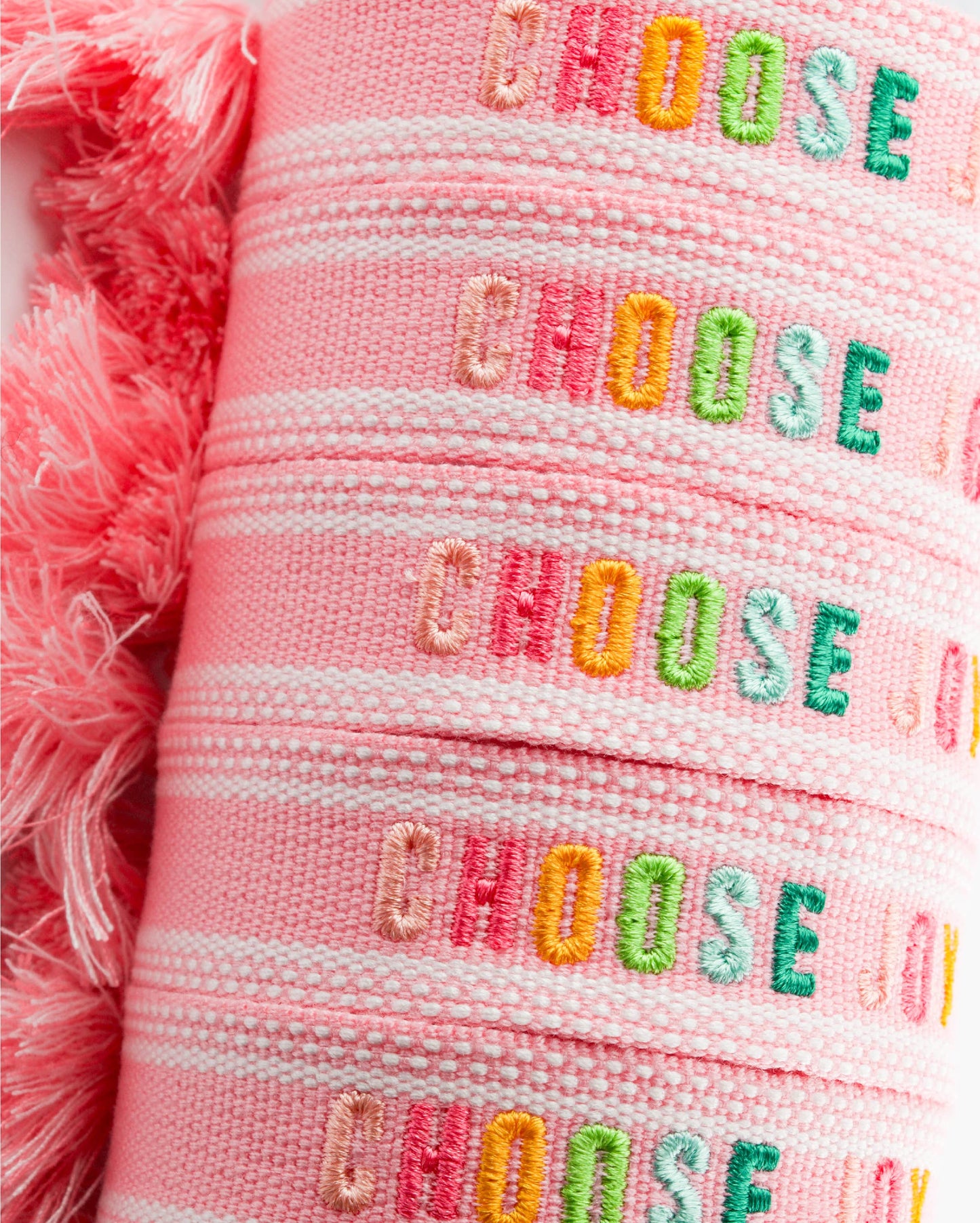 Colorful Embroidered Bracelets | Blush | Choose Joy