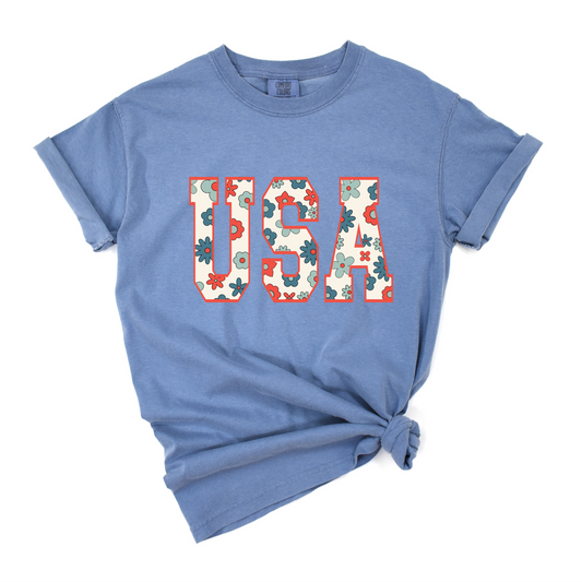 Floral USA | Mama & Mini Girls 4th of July | Comfort Colors