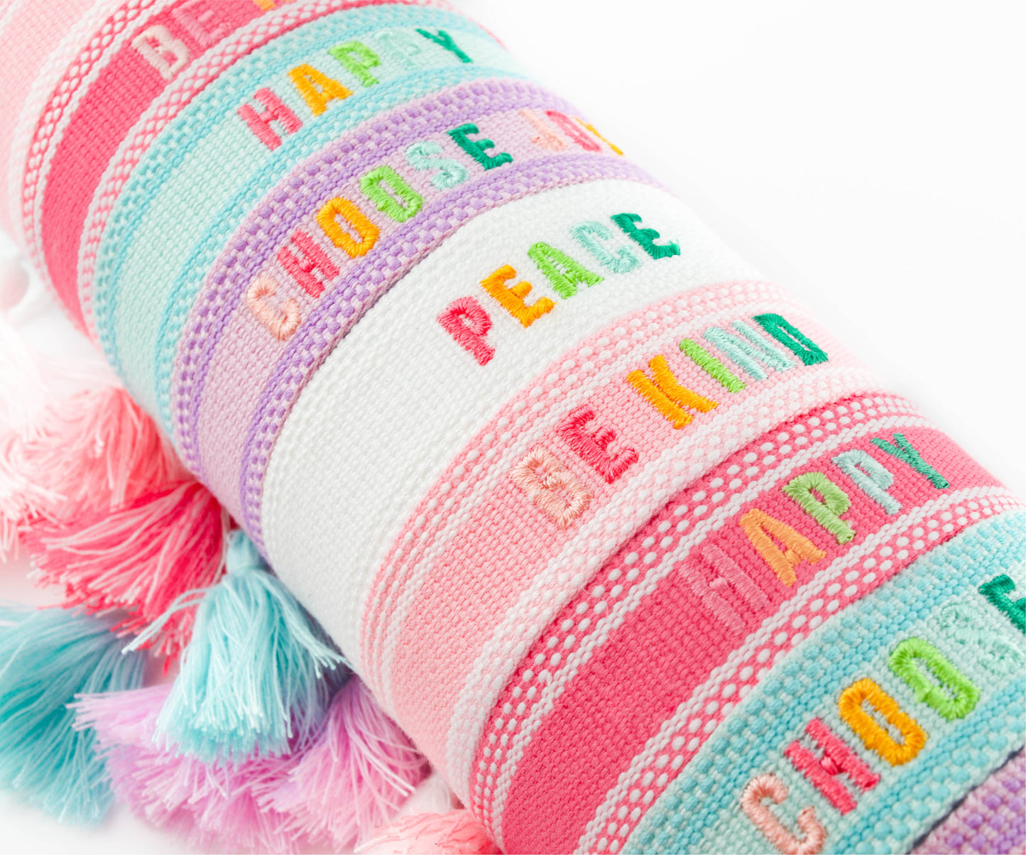 Colorful Embroidered Bracelets | Mint | Be Kind