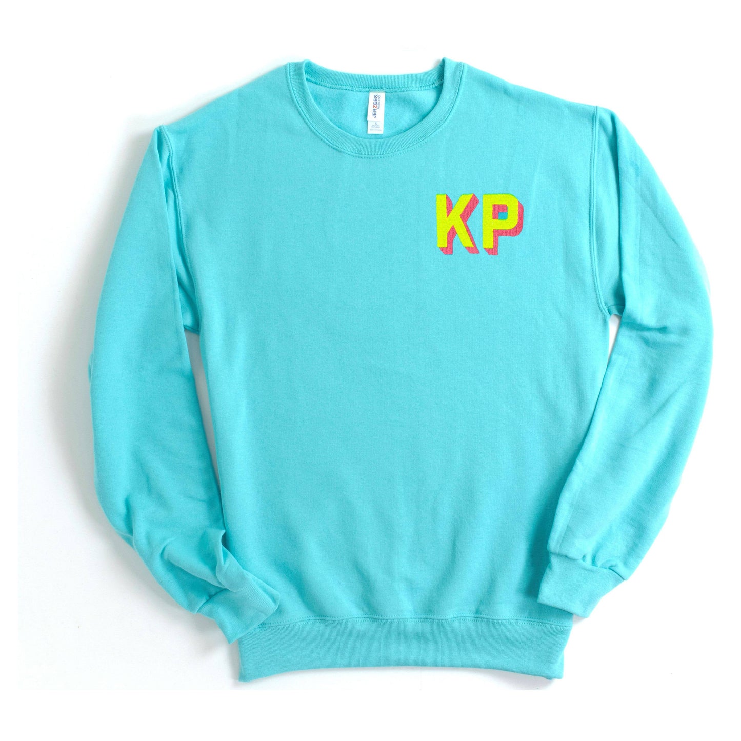 Custom Neon Shadow Block Embroidered Monogram Sweatshirt