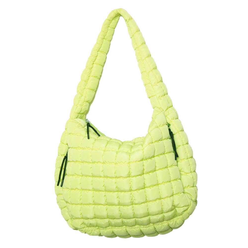 Lime Yellow Puffer Tote Bag