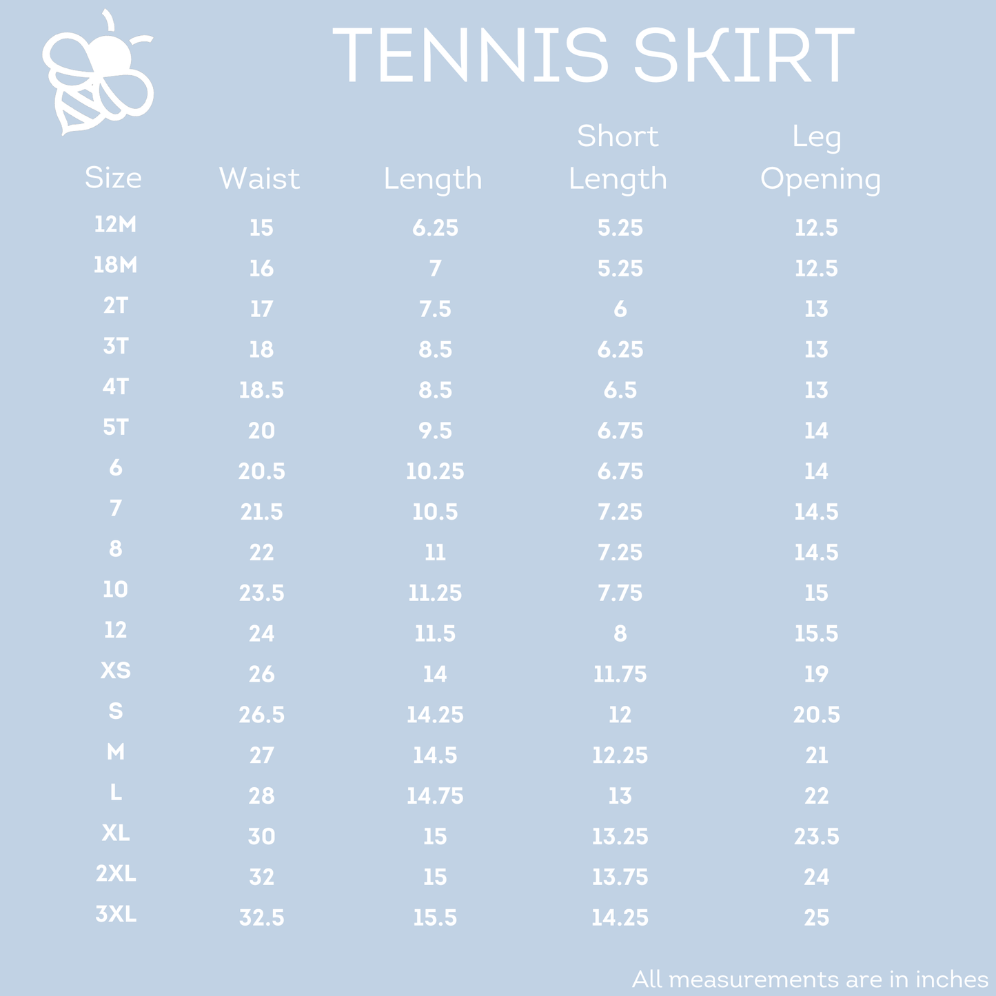 Grandmillennial Tennis Skirt (adult size)