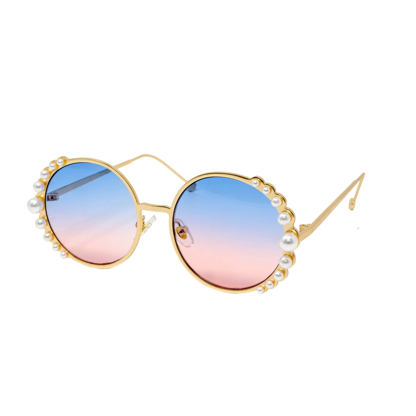 Round Pearls Sunglasses: Pink Pink