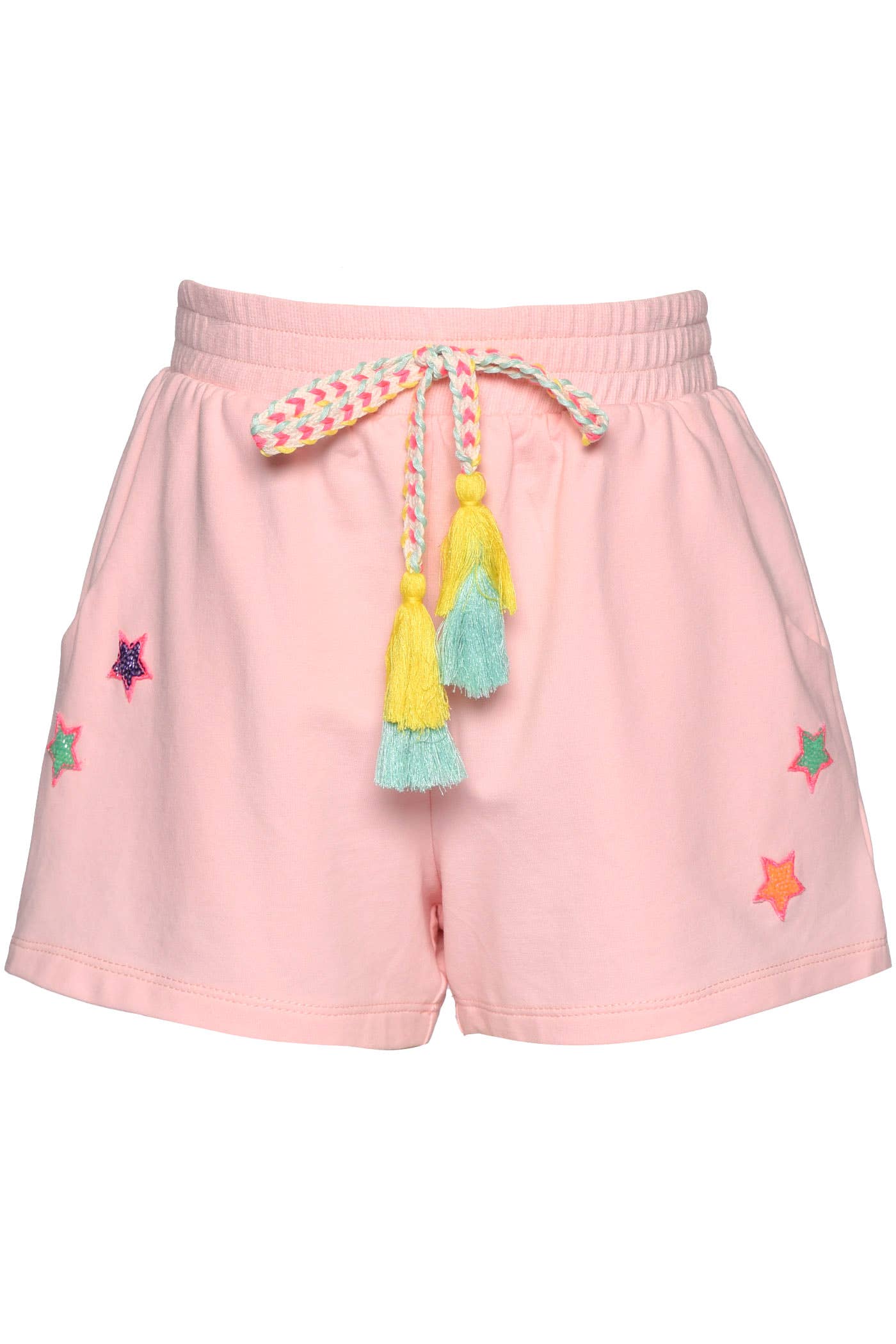 Olivia Shorts with Star Patches and Tassel Tie